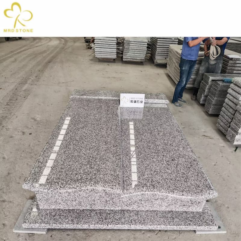 Ivory White Granite Tombstone