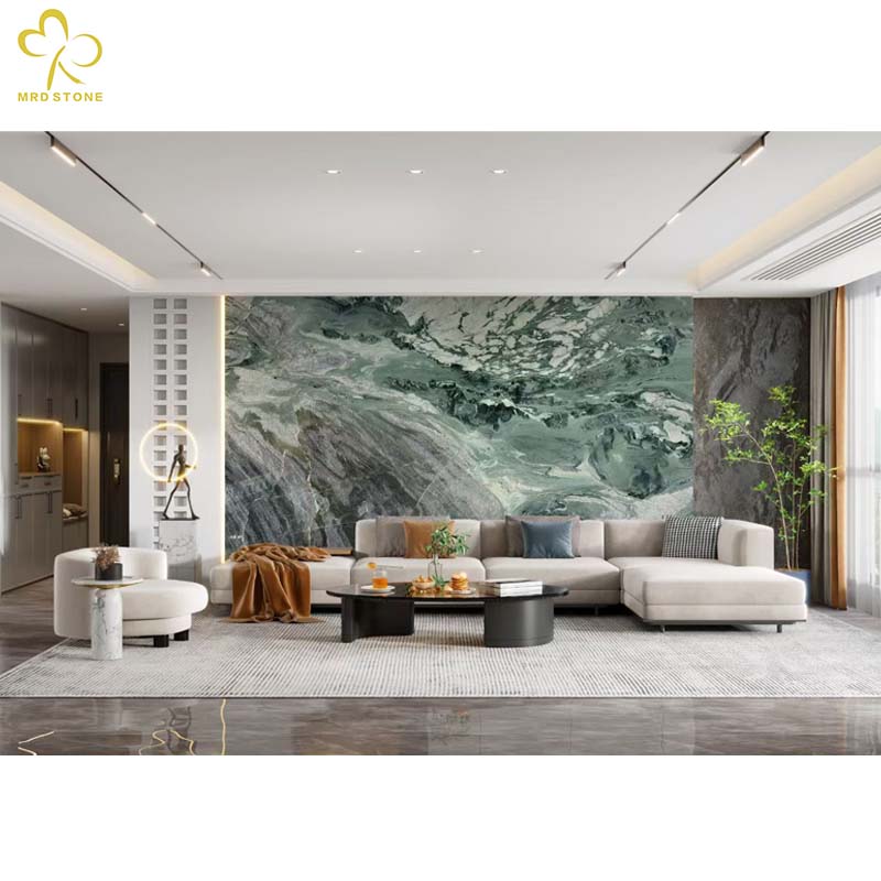 green marble slabs